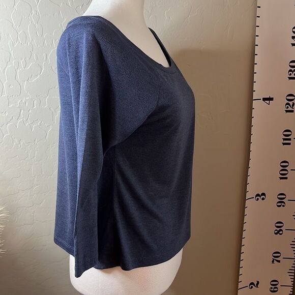 weavers blue scoop neck three-quarter length sleeve jersey top size medium - Picture 5 of 9